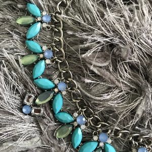 New chunky jewel silver necklace